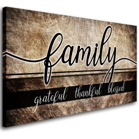 Canvas Wall Art for Living Room,Family Wall Art,Family Grateful Thankful Blessed Wall Decor