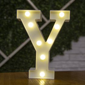 Alphabet Letter LED Lights Luminous Number Lamp Decor Battery Night Light for home Wedding Birthday Christmas party Decoration (Type: Y)