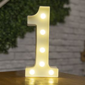 Alphabet Letter LED Lights Luminous Number Lamp Decor Battery Night Light for home Wedding Birthday Christmas party Decoration (Type: 1)