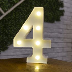 Alphabet Letter LED Lights Luminous Number Lamp Decor Battery Night Light for home Wedding Birthday Christmas party Decoration (Type: 4)